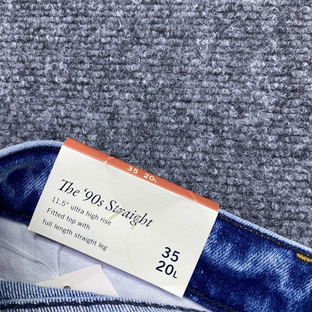 Abercrombie & Fitch The 90s Straight Ultra High Rise Asymmetric Zip Jeans 35 NEW